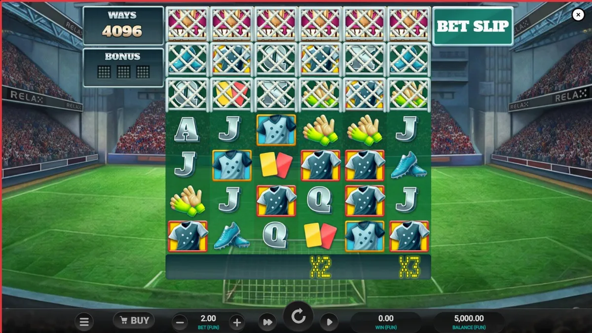 Interface do jogo World Class Kick Off Dream Drop com elementos de futebol retrô